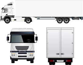 272x212 White Truck With Trailer Vector Material Free Download