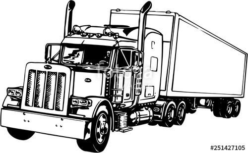 500x309 Tractor Trailer Vector Illustration Stock Image And Royalty Free
