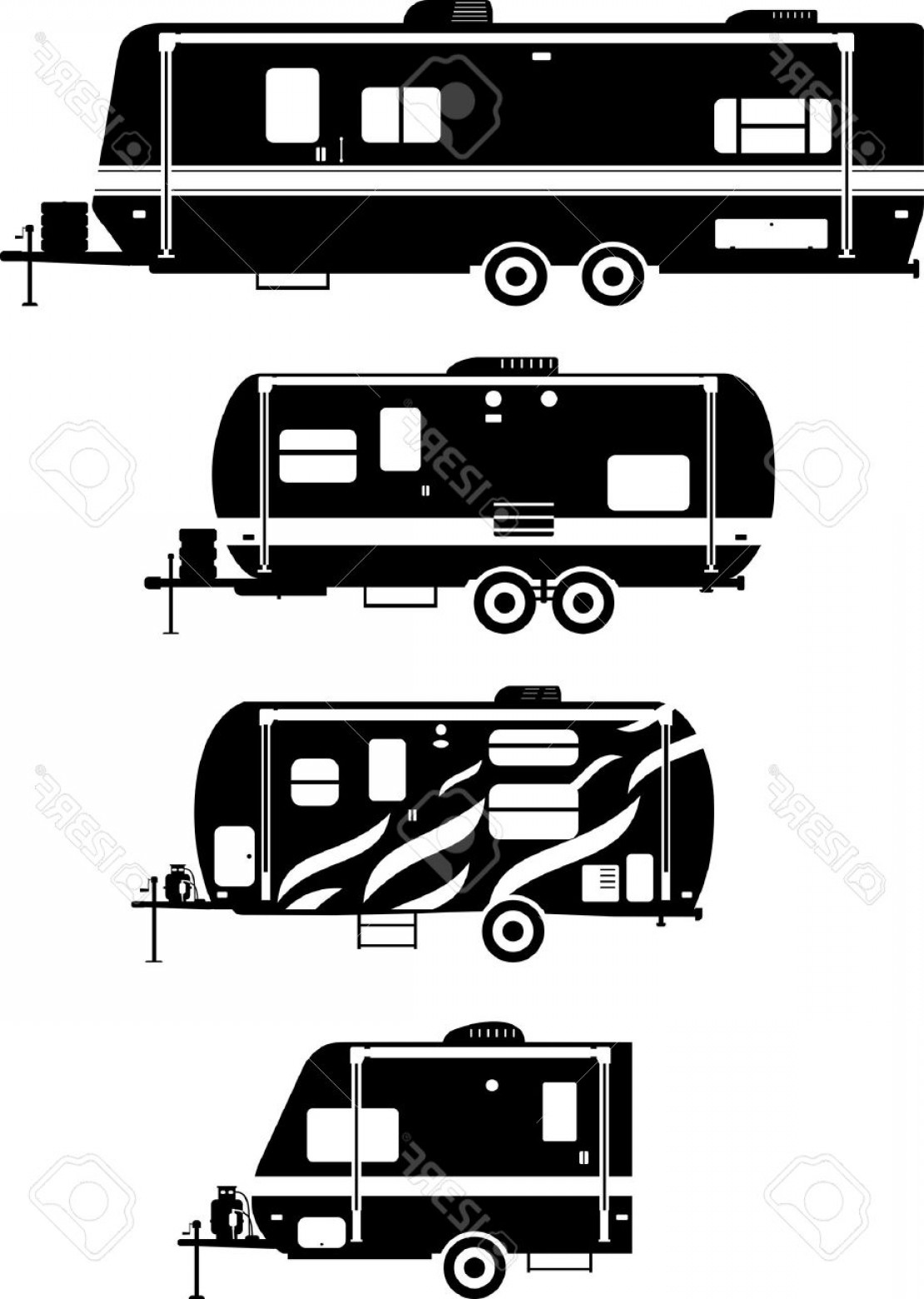 1110x1560 Camping Trailer Silhouette Vector Wallkeeper