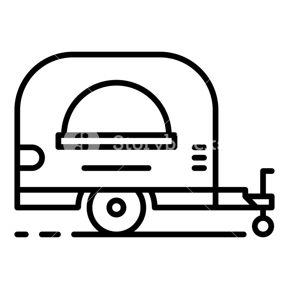 1000x1000 Food Trailer Shop Icon Outline Food Trailer Shop Vector Icon
