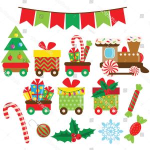 300x300 Christmas Train Cartoon Vector Illustration Catchsplace