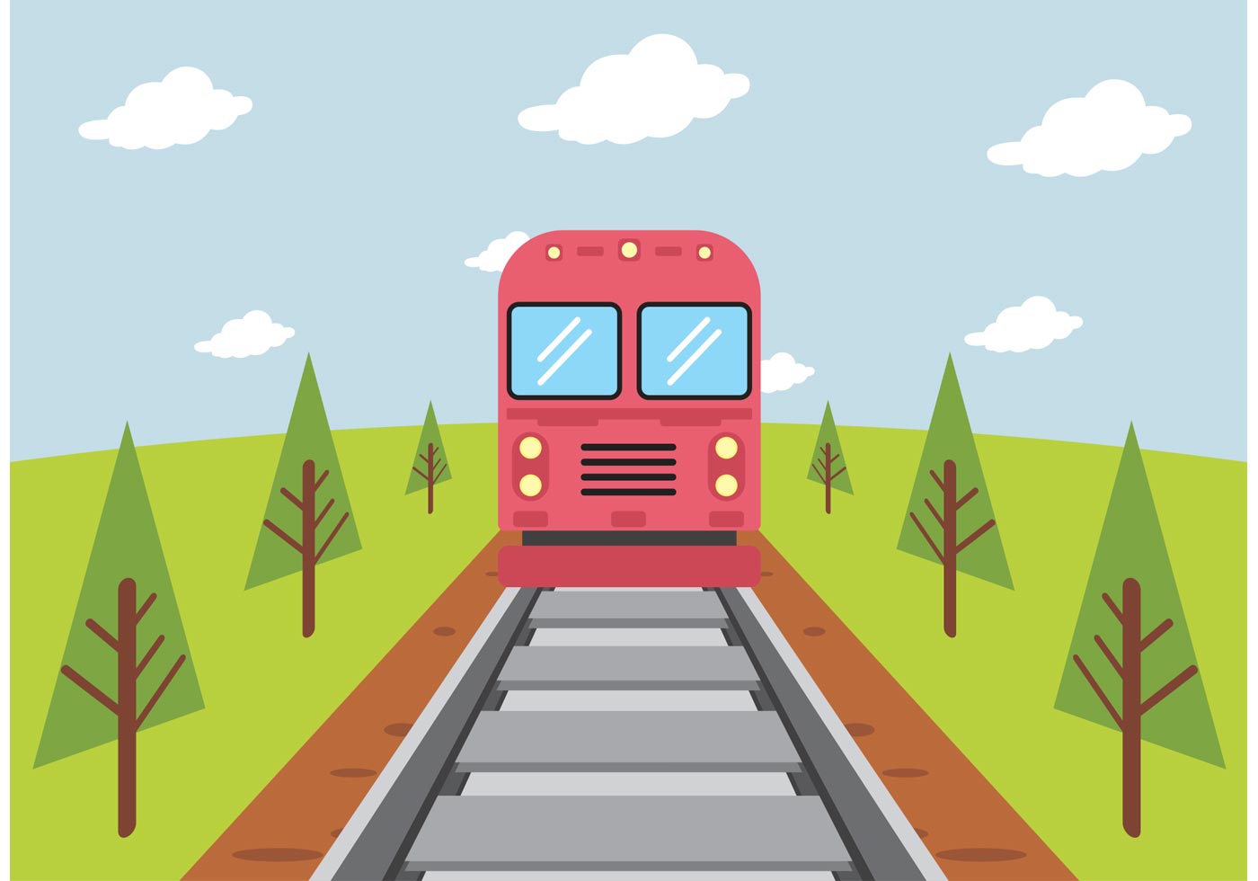 1400x980 Train Cartoon Free Vector Art