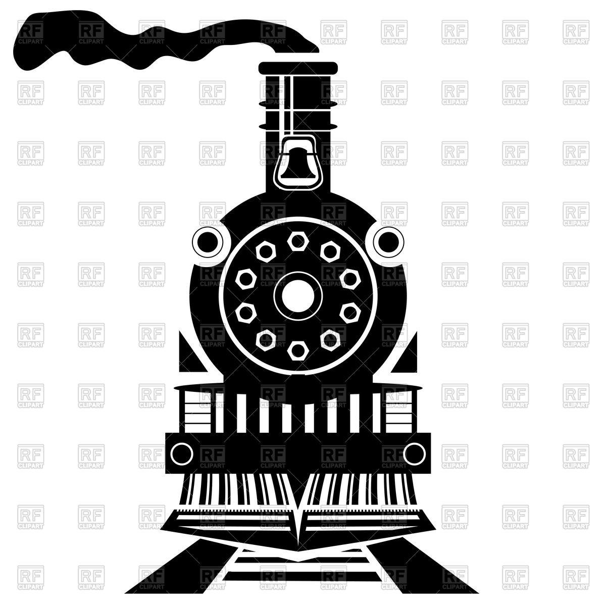 1200x1200 Old Train Silhouette Front View Vector Image Of Transportation