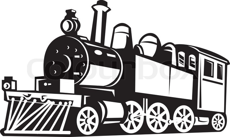 800x477 Steam Train Locomotive Retro Stock Vector Colourbox