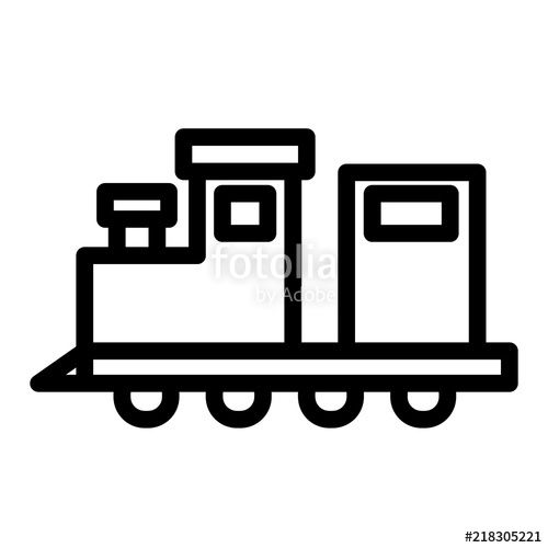 500x500 Train Toy Line Icon Locomotive Vector Illustration Isolated