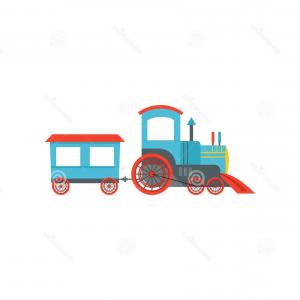 300x300 Kids Cute Cartoon Toy Passenger Train Blue Red Railroad Toy