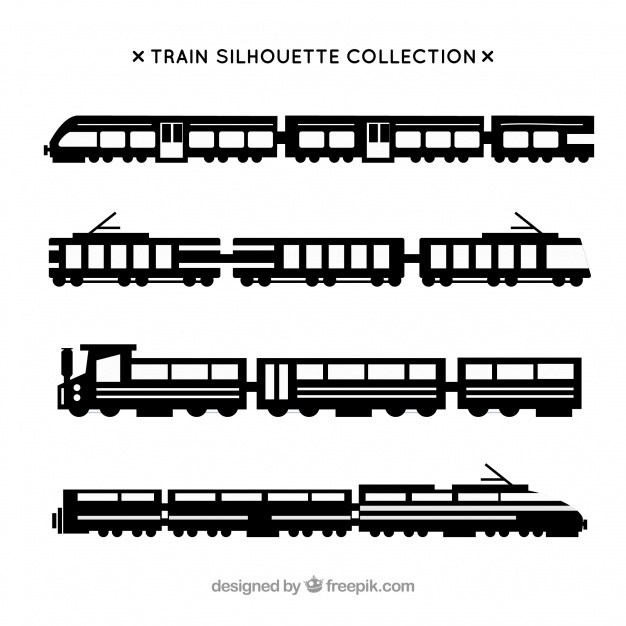 626x626 Set Of Train Silhouettes Vector Free Download