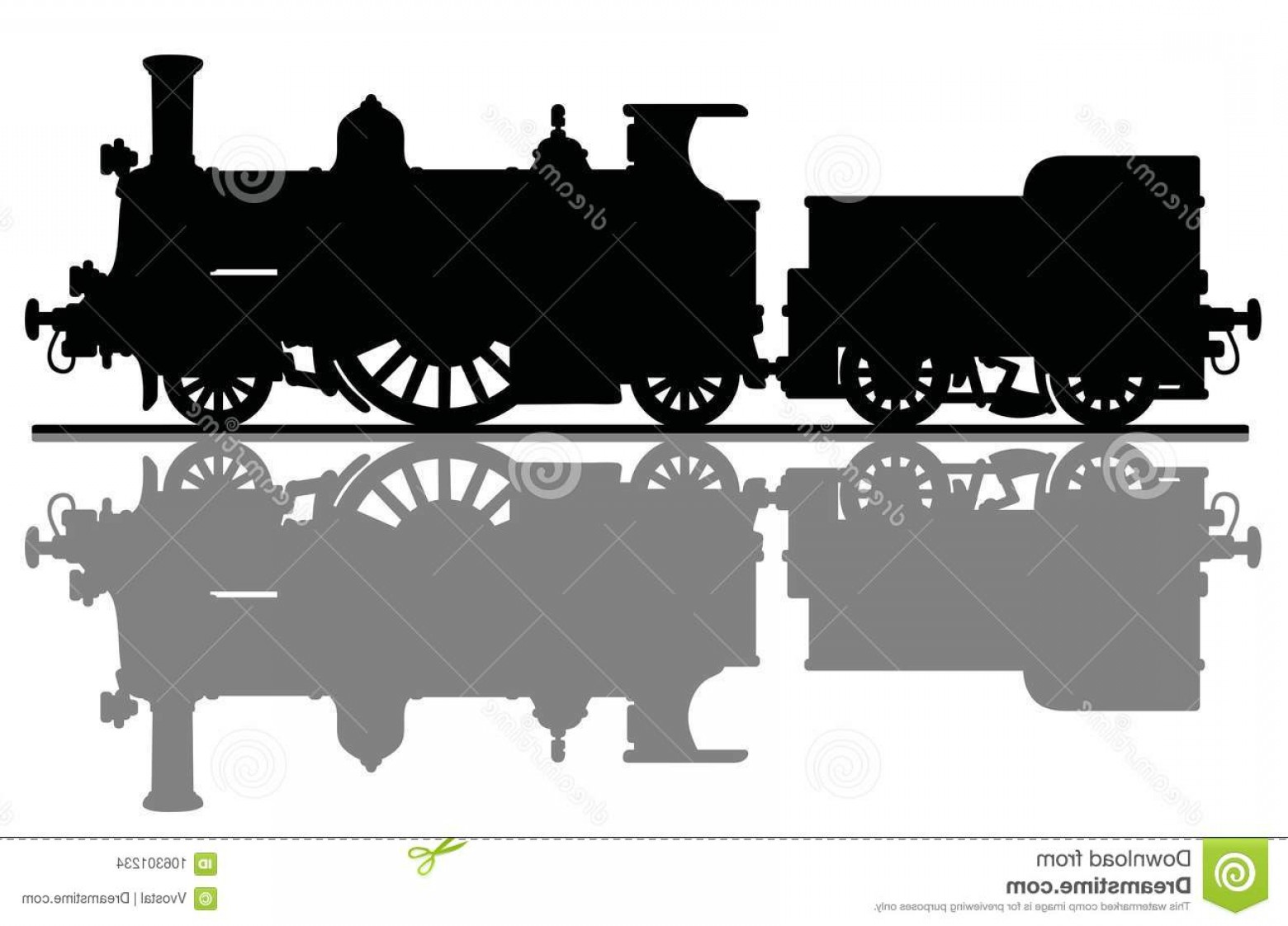 1560x1122 Hand Drawing Black Silhouette Vintage Steam Locomotive Silhouette