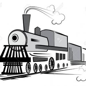 300x300 Photostock Vector Old Train Silhouette Isolated On White