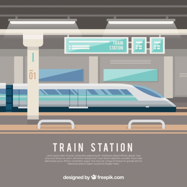 626x626 Modern Train Station In Flat Design Vector Free Download