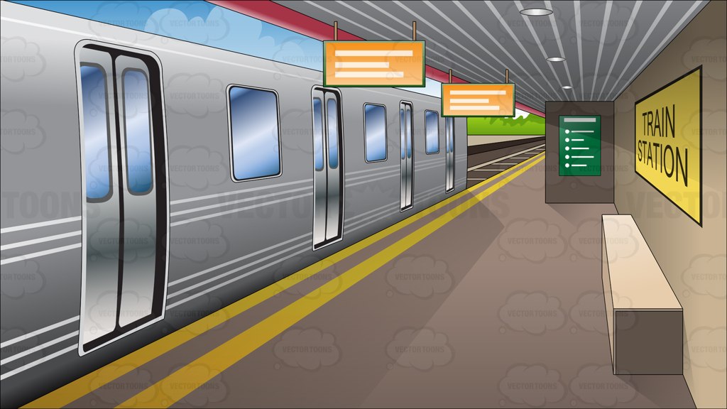 1024x576 Train Station Platform Clipart