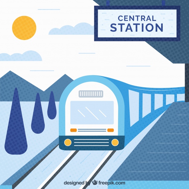 626x626 Train Station In Flat Design Background Vector Free Download