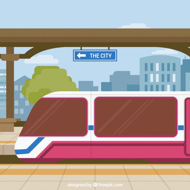 626x626 Train Station With Buildings Background Vector Free Download