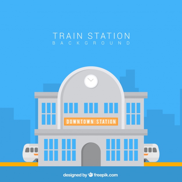 626x626 Flat Background Of Train Station Vector Free Download