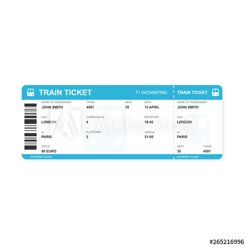 500x500 Train Ticket Vector