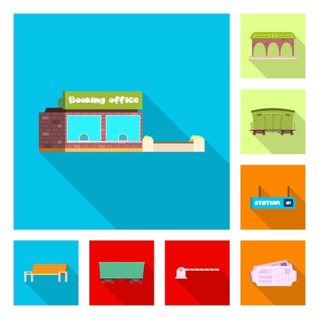 450x450 Vector Design Of Train And Station Logo Set Of Train And Ticket