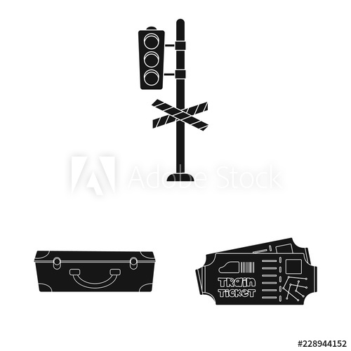 500x500 Vector Illustration Of Train And Station Logo Set Of Train