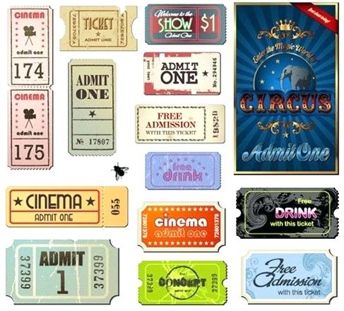 487x440 Vintage Ticket Template