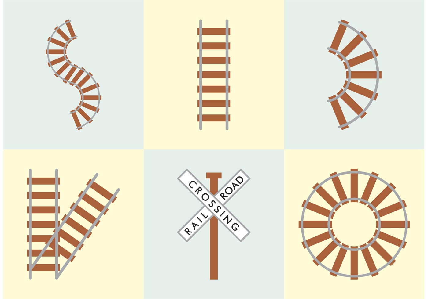 1400x980 Railroad Tracks Vector Free