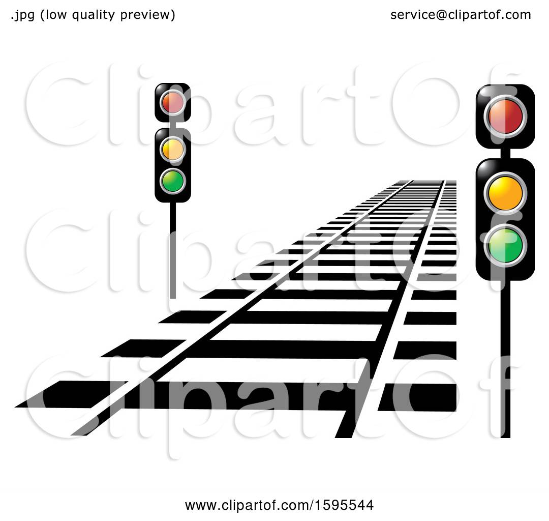 1080x1024 Clipart Of A Train Track And Lights