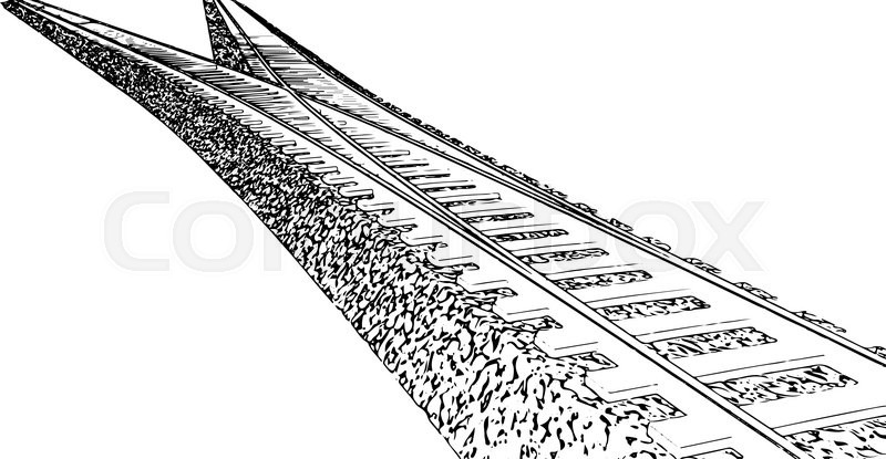 800x415 Vector Curved Endless Train Track Stock Vector Colourbox