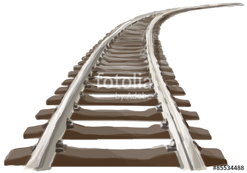 500x350 Curved Endless Train Track Perspective View Of Curved Train Track