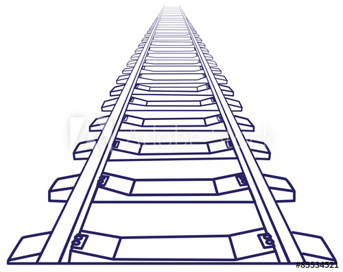 500x397 Endless Train Track Perspective View Of Straight Train Track