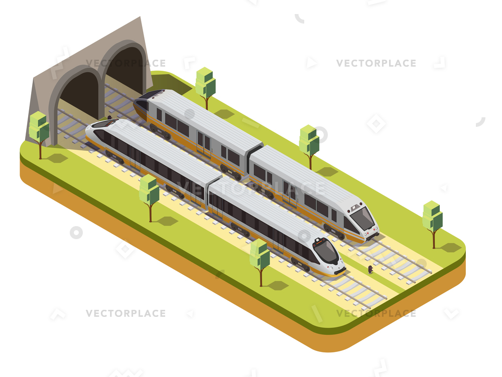 Rail Bus High Speed Passenger Train Vector Illustration 1000x752 Rail Bus High Speed Passenger Train Vector Illustration