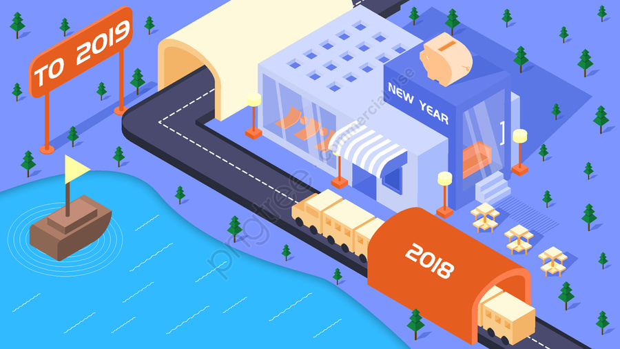 Train Pig Year Small Fresh Vector Illustration 900x506 Train Pig Year Small Fresh Vector Illustration