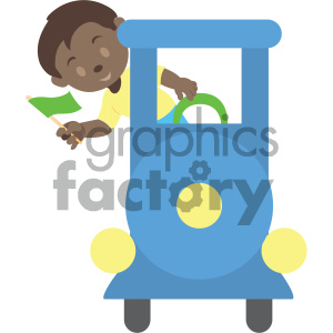 African American Boy On A Train Vector Illustration Clipart 300x300 African American Boy On A Train Vector Illustration Clipart