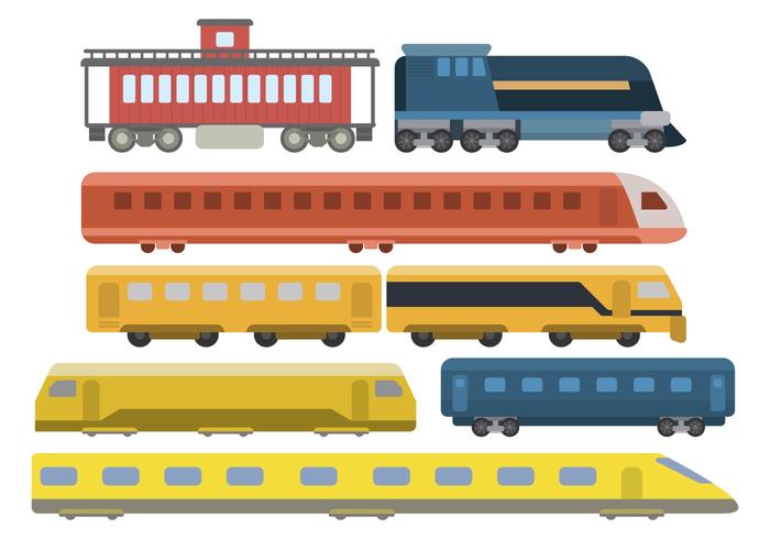 700x490 Flat Train Vectors