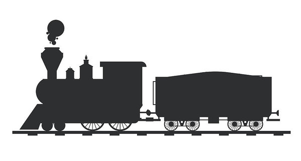 599x321 Old Vintage Retro Transportation Train Vector Black And White