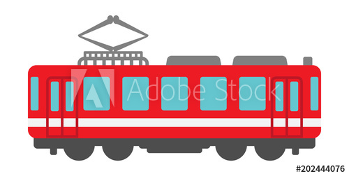 500x252 Red Train Vector Illustration