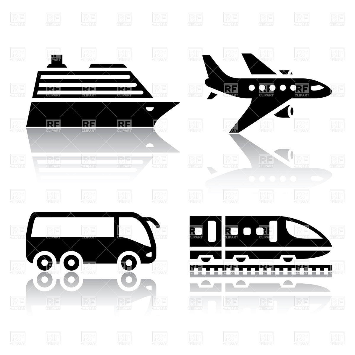 1200x1200 Tourist Transport Icons
