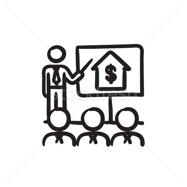 600x600 Real Estate Training Sketch Icon Vector Illustration Andrei