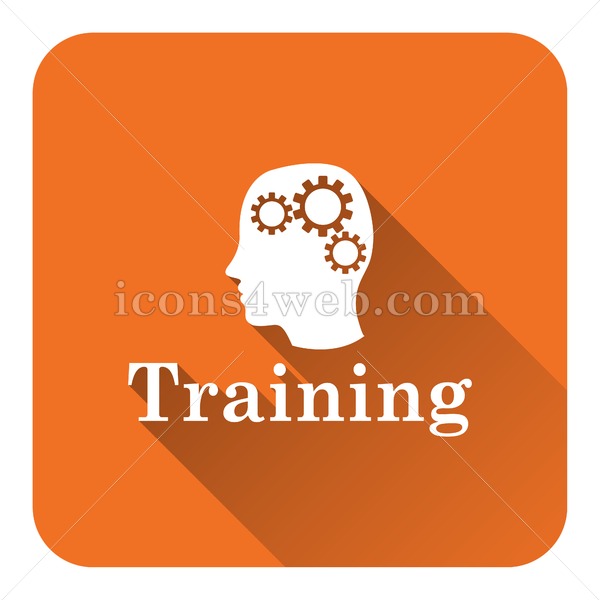 600x600 Training Flat Icon With Long Shadow Vector