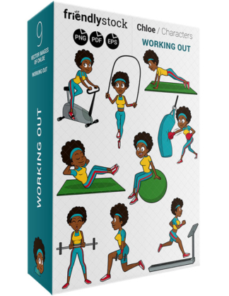 324x418 A Black Woman Training With A Punching Bag Vector Clipart