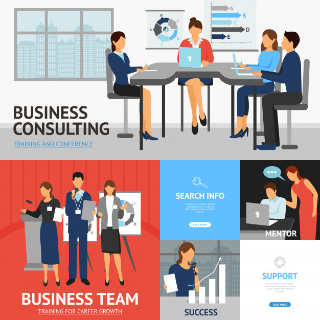 626x626 Banners Set Of Business Training Vector Free Download