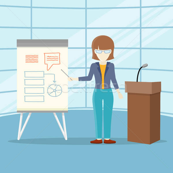 600x600 Business Training Vector Concept In Flat Design Vector