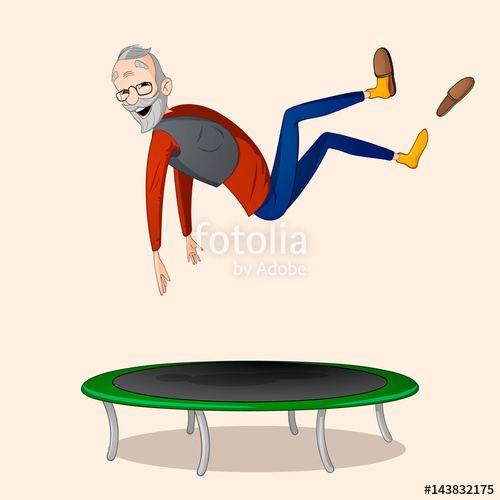 500x500 Grandpa Jumping On Trampoline Stock Image And Royalty Free Vector