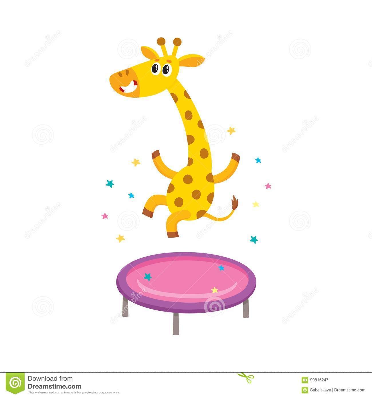1300x1390 Link To Free Image Vector Flat Giraffe Jumping On Trampoline