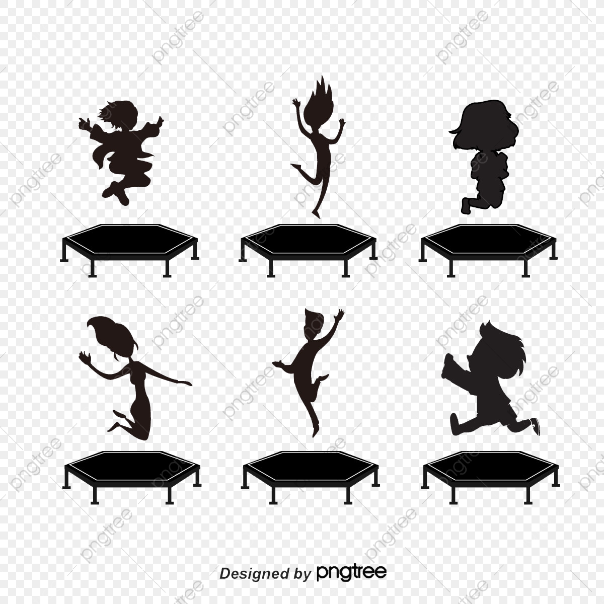 1200x1200 A Young Man Jumping On A Trampoline Silhouette, Man Vector