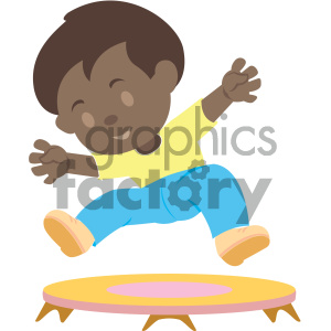 300x300 African American Boy Jumping On Trampoline Vector Illustration