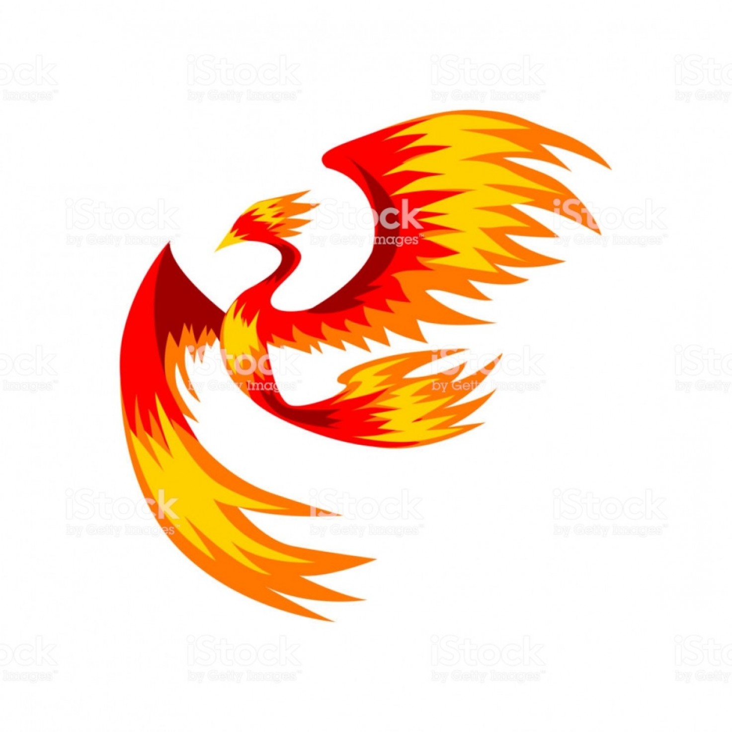 1473x1473 Flaming Phoenix Bird Flying Bright Mythical Firebird Vector