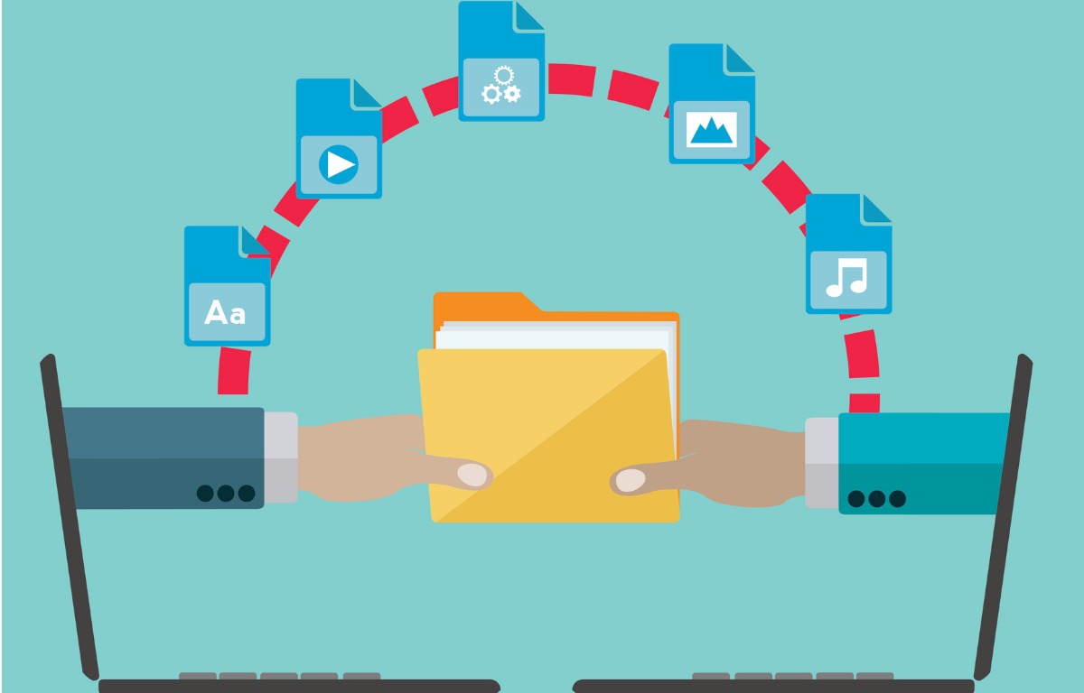 1200x768 Sharing And Transfer Vector Concept Vector