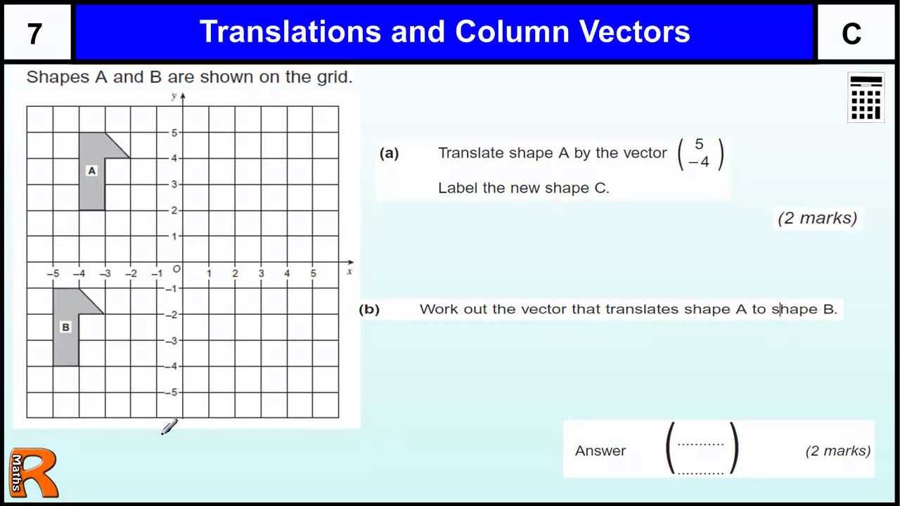 1280x720 Translation And Column Vectors Gcse Maths Revision Exam Paper