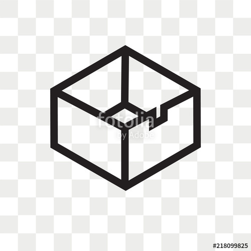 500x500 Empty Box Vector Icon Isolated On Transparent Background, Empty