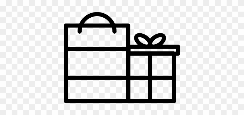 840x397 Paper Bag Outline And Gift Box Vector