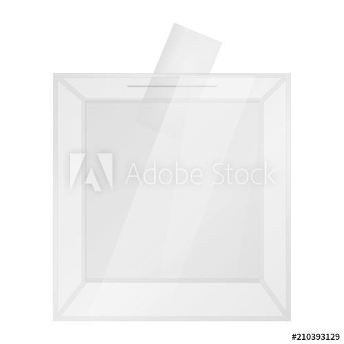 500x500 Transparent Ballot Box Mockup Realistic Illustration