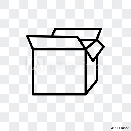 500x500 Open Box Icon Isolated On Transparent Background Modern